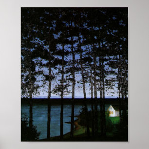 Fisherman's Cottage 1860 van Harald Sohlberg Poster