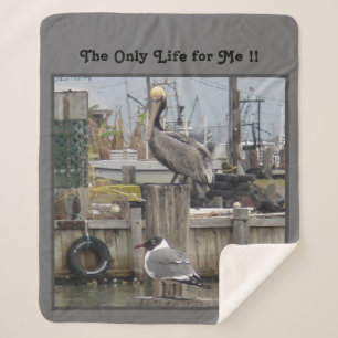 "Fisherman's Dream" Middelgrote Sherpa Blanket Deken