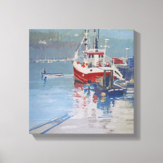 Fisherman's Quay Salcombe Canvas Afdruk (Voorkant)