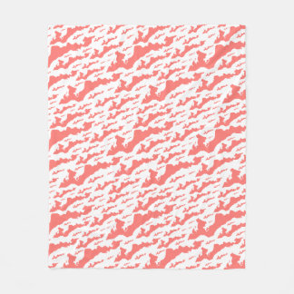 Fishers Island Fleece Blanket – Pink/White Deken