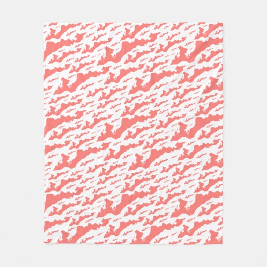 Fishers Island Fleece Blanket – Pink/White Deken (Voorkant)