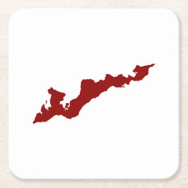Fishers Island Logo Papier Onderzetters - Rood