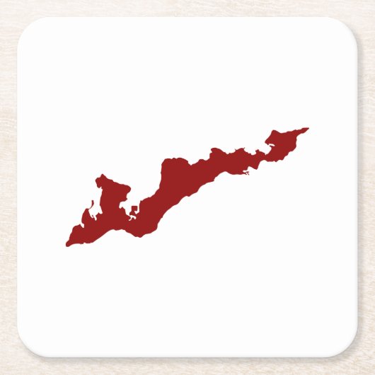 Fishers Island Logo Papier Onderzetters - Rood (Voorkant)