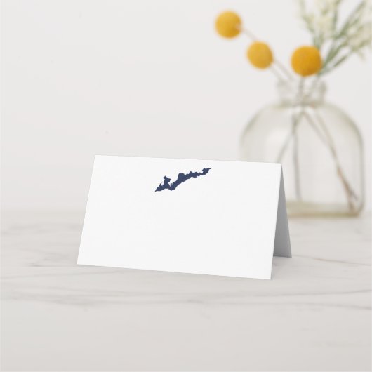 Fishers Island Logo Place Cards - Blauw (Voorkant)