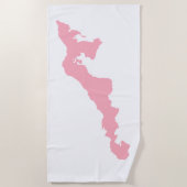 Fishers Island Strandlaken – Roze/Wit (Voorkant)