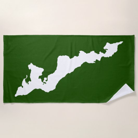 Fishers Island Strandlaken – Wit/Groen (Voorkant)