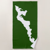 Fishers Island Strandlaken – Wit/Groen (Voorkant)