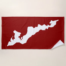 Fishers Island Strandlaken – Wit/Rood