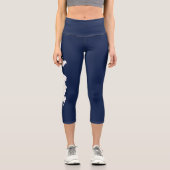 Fishers Island Yoga Capri Leggings - Blanc/Bleu (Recto)
