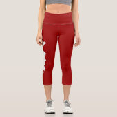 Fishers Island Yoga Capri Leggings - Blanc/Rouge (Recto)