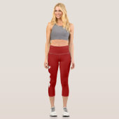 Fishers Island Yoga Capri Leggings - Blanc/Rouge (Recto)