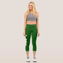 Fishers Island Yoga Capri Leggings - Blanc/Vert
