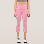 Fishers Island Yoga Capri Leggings – White/Pink (Recto)