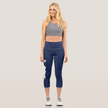 Fishers Island Yoga Capri Leggings – Wit/Blauw