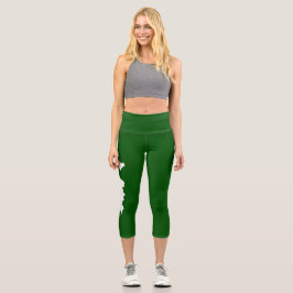 Fishers Island Yoga Capri Leggings – Wit/Groen