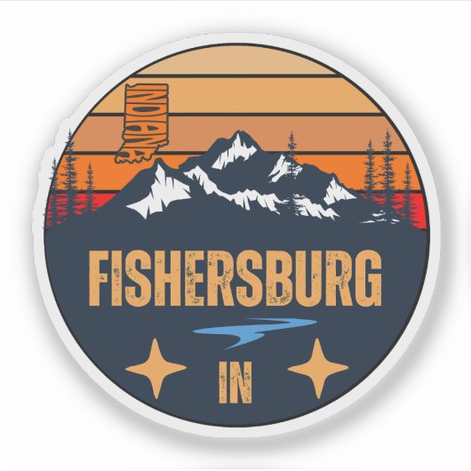 Fishersburg, Indiana Sticker (Voorkant)