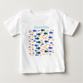 Fishes Baby Fine Jersey T-shirt, wit (Voorkant)