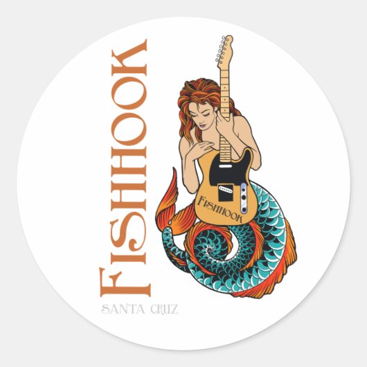 Fishhook Zeemeermin Sticker (Voorkant)