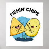 Fishin chips Grappig eten Pun Poster (Voorkant)