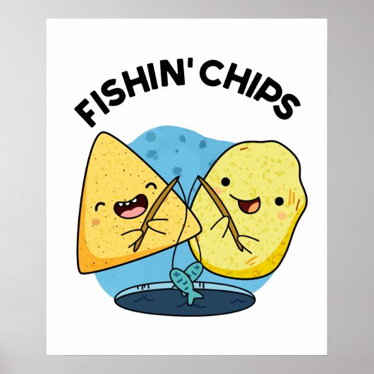 Fishin chips Grappig eten Pun Poster (Voorkant)