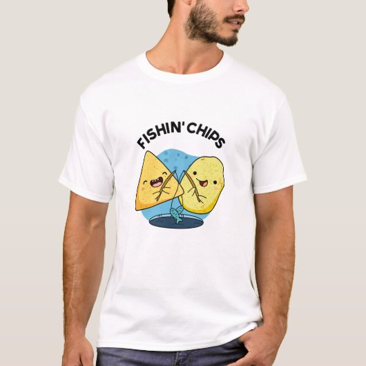 Fishin chips Grappig eten Pun T-shirt (Voorkant)