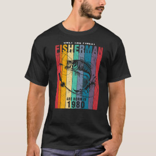 Fishing 1980 42nd Birthday 96 Years Old Fisherman T-shirt