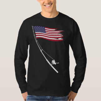 Fishing  American Flag Fishing Rod T-shirt