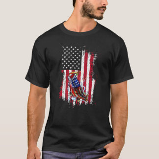 Fishing American Flag Vintage Usa Fisherman T-shirt