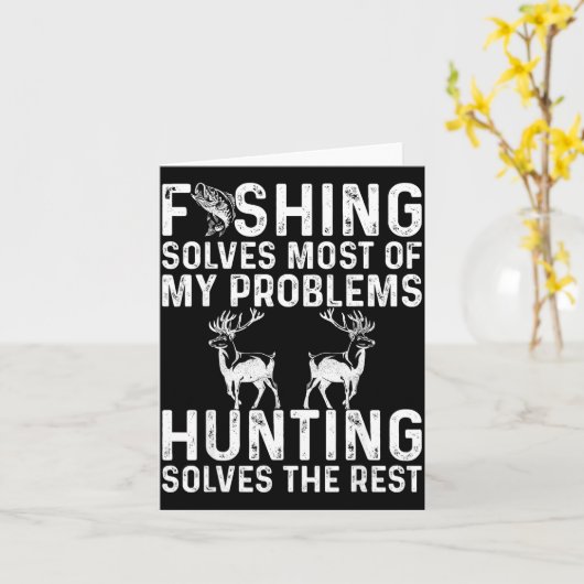 Fishing & Hunting Solve My Problems Funny Kaart (Gele Bloem)