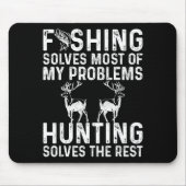 Fishing & Hunting Solve My Problems Funny Muismat (Voorkant)