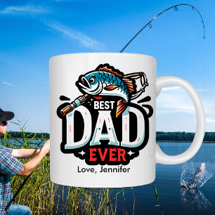 Fishing Best Dad Father's Day Personalized Koffiemok