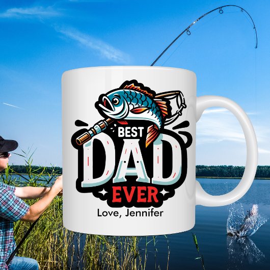 Fishing Best Dad Father's Day Personalized Koffiemok
