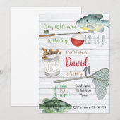 Fishing Birthday Invitation, Fishing Invitation Kaart (Voorkant / Achterkant)
