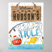 Fishing Birthday Welcome Sign Poster (Voorkant)