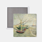 Fishing Boats on the Beach by Vincent van Gogh Magneet (Voorkant / Achterkant)