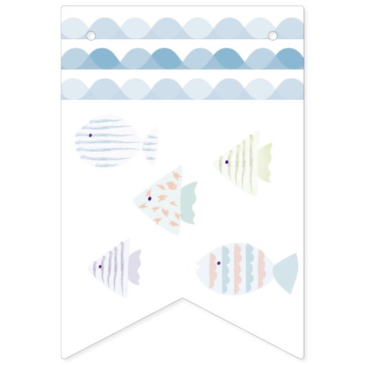 Fishing Boy Float Buoy Happy 1st Birthday Vlaggetjes (Eerste vlag)