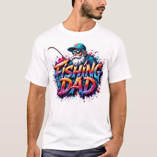 Fishing Dad Fisherman Graffiti Quote T-shirt (Voorkant)