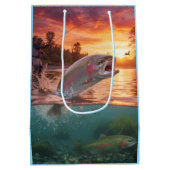 Fishing Gift Back, Rainbow Trout / Fish Medium Cadeauzakje (Achterkant)