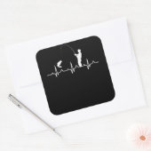 Fishing Heartbeat Vierkante Sticker (Envelop)