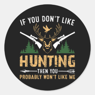 Fishing Hunter Dad Gift Hunting Ronde Sticker