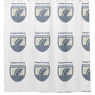 Fishing is My Therapy Douchegordijn