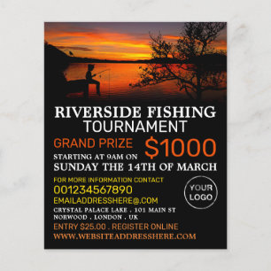 Fishing Lake Landscape, Fishing Tournament Event Flyer