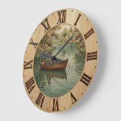 Fishing Lake- Wall Clock Grote Klok (Hoek)