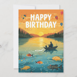 Fishing Lovers vist op zijn verjaardag Kaart