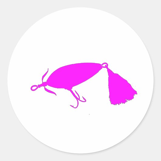 Fishing Lure 1 Silhouette c Ronde Sticker (Voorkant)