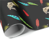 Fishing Lures With Fish On Black Cadeaupapier (Rol Hoek)