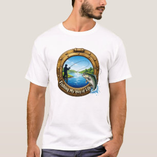 "Fishing My Way of Life" T-shirt à hublot
