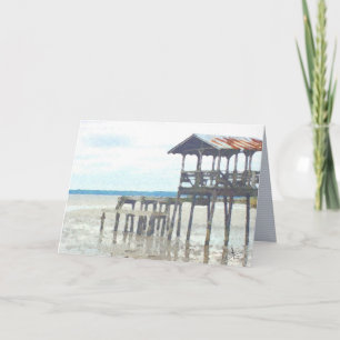 "Fishing Pier" leeg in wenskaart Kaart