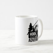 Fishing Pole & Catch Outdoor Camping Illustration Koffiemok (Voorkant rechts)