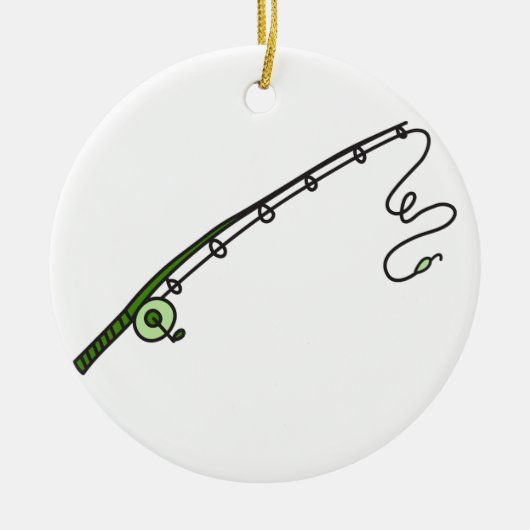 Fishing Rod Keramisch Ornament (Voorkant)